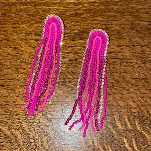 pink beaded earrings